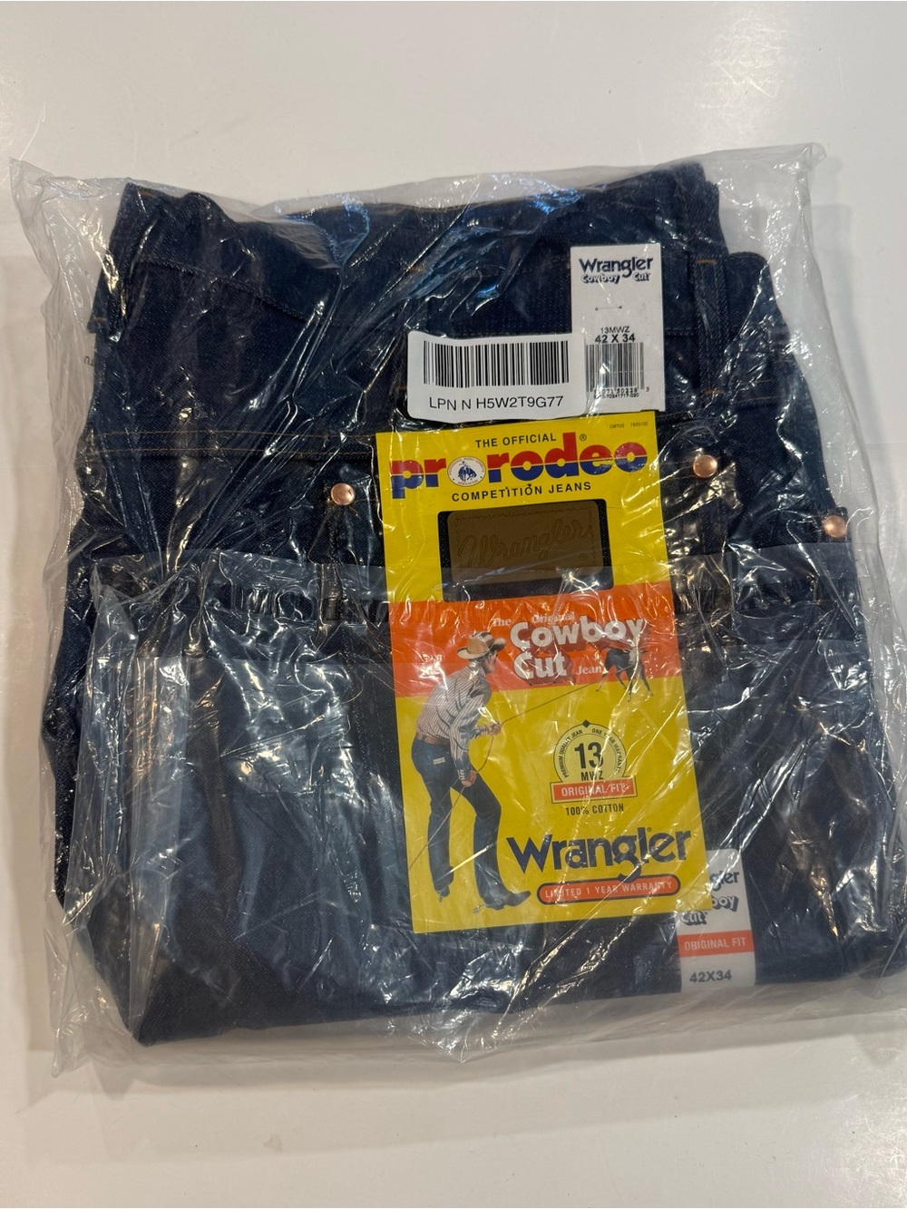 Wrangler Cowboy Cut ProRodeo 13MWZ Original Fit Cotton Dark Blue Jeans 42x34